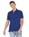 Arrow Sports Ribbed Collar Solid Cotton Polo Shirt