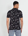 Flying Machine Floral Print Cotton Polo Shirt