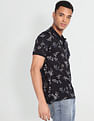 Flying Machine Floral Print Cotton Polo Shirt
