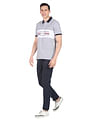 AD by Arvind Cotton Colour Block Polo Shirt