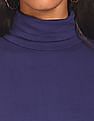 Flying Machine Women Turtleneck Solid T-Shirt