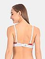 Calvin Klein Underwear Women White And Red Lightly Padded Printed Bra