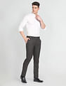 Arrow Hudson Regular Fit Micro Check Formal Trousers