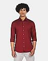 Calvin Klein Men Dark Red Slim Fit Solid Casual Shirt