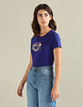 U.S. Polo Assn. Women Brand Print Cotton Slub T-Shirt