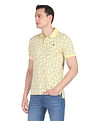 AD by Arvind Cotton Tropical Print Polo Shirt