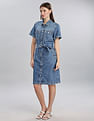 Tommy Hilfiger Cotton Spread Collar Denim Dress