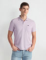Arrow Sports Ribbed Collar Solid Polo Shirt