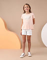U.S. Polo Assn. Kids Girls Brand Printed Relaxed Fit T-Shirt