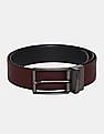 U.S. Polo Assn. Black And Burgundy Metallic Buckle Reversible Belt