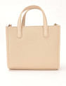 Tommy Hilfiger Solid Beige Nylon Handbag