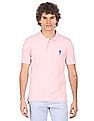 U.S. Polo Assn. Men Light Pink Solid Short Sleeve T-shirt