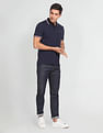 Arrow Sports Striped Hem Cotton Polo Shirt