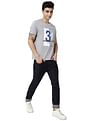 AD by Arvind Crew Neck Typographic Print Cotton T-Shirt