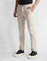 Arrow Sports Cotton Linen Mid Rise Trousers