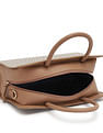 Tommy Hilfiger Printed Beige PVC Hand Bag