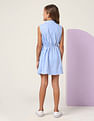 U.S. Polo Assn. Kids Girls Vertical Striped Fit And Flare Dress