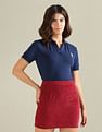 U.S. Polo Assn. Women Cotton Stretch Boxy Polo Shirt