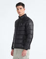 Flying Machine Detachable Hood Brand Print Puffer Jacket
