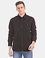 GAP Men Black Long Sleeve Flap Pocket Twill Utility Casual Shirt