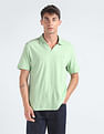 Calvin Klein Cotton Linen Open Placket Polo Shirt