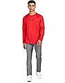Calvin Klein Men Red Long Sleeve Logo Print T-Shirt