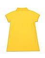 U.S. Polo Assn. Kids Girls Yellow Brand Tape Solid Polo Dress