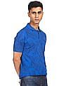 Aeropostale Men Blue Printed Pique Polo Shirt