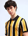 Flying Machine Vertical Stripe Cotton Polo Shirt