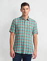 Arrow Sports Linen Blend Check Shirt