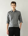 Arrow Newyork Textured Manhattan Slim Fit Jaquard Shirt