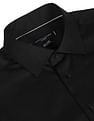 Tommy Hilfiger Men Black Dobby Weave Cotton Formal Shirt
