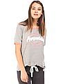 Aeropostale Contrast Neck Heathered T-Shirt