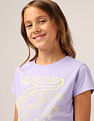 U.S. Polo Assn. Kids Girls Brand Printed Relaxed Fit T-Shirt