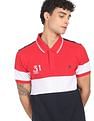 AD by Arvind Cotton Panelled Colour Block Polo Shirt