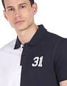 AD by Arvind Cotton Colour Block Logo Polo Shirt