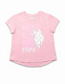 U.S. Polo Assn. Kids Girls Stud Detailed Relaxed Fit T-Shirt