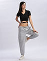 Calvin Klein Jeans Regular-Fit Heathered Mid Rise Joggers