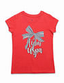U.S. Polo Assn. Kids Girls Bow Print Regular Fit T-Shirt