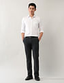 Arrow Mid Rise Solid Regular Fit Trousers