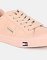 Tommy Hilfiger Women Pink Low Top Perforated Lace Up Sneakers
