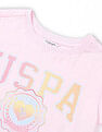 U.S. Polo Assn. Kids Girls Brand Printed Regular Fit T-Shirt