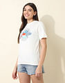 U.S. Polo Assn. Women Boxy Fit Brand Printed T-Shirt
