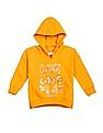 U.S. Polo Assn. Kids Girls Orange Long Sleeve Graphic Print Hooded Sweatshirt