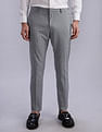 Tommy Hilfiger Regular-Fit Self-Design Mid Rise Trousers