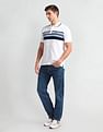 Arrow Sports Tipped Collar Horizontal Stripe Polo Shirt