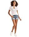 Aeropostale Choker Neck Embroidered T-Shirt