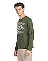 U.S. Polo Assn. Men Green Round Neck Brand Print T-Shirt