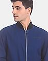Calvin Klein Men Royal Blue Long Sleeve Zip Up Bomber Jacket