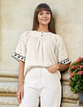 U.S. Polo Assn. Women Floral Embroidered Top